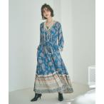 ワンピース 「India series」「nane/WEB限定」エスニック柄マキシワンピース