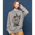 セーター ニット 「UNISEX」Parfait Bunny Jacquard Prime-Over Crew Neck Knit Pullover/