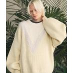セーター ニット 「UNISEX」Prime-Over V-neck Panel Switching Knit Pullover/プライムオーバーＶ切