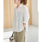 ショッピングクール ブラウス シャツ 「程よくすっきりサイズ」 80リネンカシュクール ミディシャツ レディース