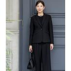 セレモニースーツ セットアップ テーラードジャケット×異素材ブラウス×セミワイドパンツ 3点スーツ「ブラックフォーマル・喪服・礼服」「卒業式・入学式」
