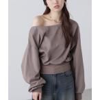 トレーナー スウェット ハトメオフショルスウェット レディース