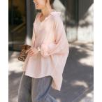 ブラウス シャツ 「新色有り / 追加」ガーメントダイカシュクールシャツ レディース