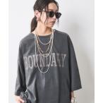 綿100％ロゴプリントチュニックTシャツ「大きいサイズ有」シックスタイル レディース