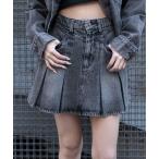 デニムスカート WEGO/「26年春新作」デニムプリーツミニスカート
