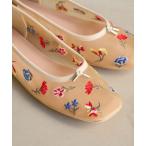 バレエシューズ パンプス チュール フラワー エンブロイダリー バレエシューズ