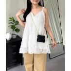 キャミソール 3DフラワーVネックビスチェ