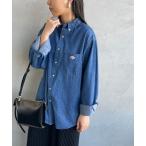 「DANTON」 長袖シャツ 34 ブルー レディース