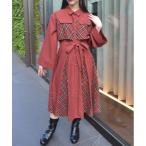 「axes femme」 シャツワンピース FREE レッド レディース