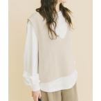 ショッピングIT ベスト ジレ ニットベスト×ボリュームスリーブカットソー レディース