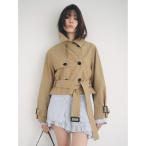 パンツ フリルヘムストライプショートパンツ レディース