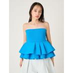 チューブトップ ベアトップ ランダムペプラムニットベアトップス