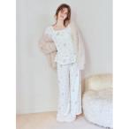 パジャマ ルームウェア フラワーキャット柄ロングパンツ レディース