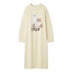 パジャマ ルームウェア エアリーモコキャットジャガードワンピース レディース