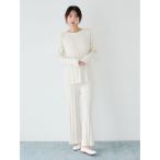 パジャマ ルームウェア 調温スムーズィーランダムリブロングパンツ レディース