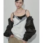 キャミソール サテンレースキャミソール