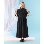 ワンピース リボン いっぱい コットン シャツワンピース