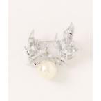 ブローチ メタルリーフパールブローチ レディース