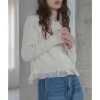 tシャツ レースシャーリングフリルカットソー レディース