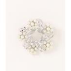 ブローチ パールフラワーリースブローチ レディース