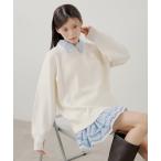 ワンピース シャツレイヤードニットワンピース