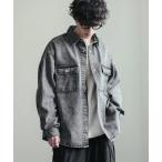 デニムジャケット gジャン ヴィンテージライク オーバーサイズデニムワークシャツジャケット メンズ レディース