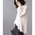 ブラウス シャツ 前あき後ろフレアブラウス レディース