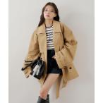 トレンチコート コート ミドル丈ルーズトレンチコート レディース