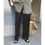 ショッピングサテン パンツ ドットプリントサテンイージーパンツ レディース