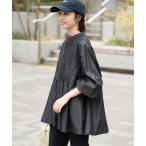 ブラウス シャツ LEDENIM ボサム ペプラムデニムブラウス レディース