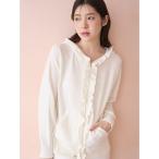 パジャマ ルームウェア ニットフリルパーカー レディース