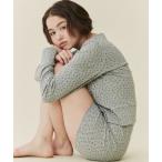 カーディガン フラワープリントクルーショートカーディガン レディース