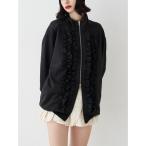 ショッピング韓国 ジャージ ルーズフリルトラックジャケット「セットアップ対応」 レディース