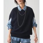 ショッピングジレ ベスト ジレ ギマ鹿子ポンチョニットベスト レディース