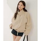 コート アウター スタンドカラーレザールーズジャケット レディース