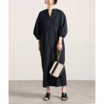 「VERMEIL par iena」 7分袖ワンピース 40 ネイビー レディース