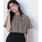 「NATURAL BEAUTY BASIC」 半袖ブラウス MEDIUM ブラウン レディース