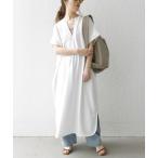 「SHIPS any」 半袖ワンピース ONE SIZE オフホワイト レディース