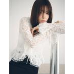 tシャツ ラッフルデザインレーストップス レディース