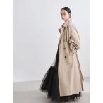 トレンチコート コート シャンブレーツイルロングトレンチコート／撥水 レディース