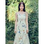 ワンピース 「00サイズあり」ボタニカルアシメパターンキャミワンピース
