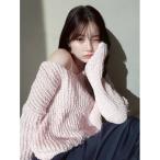 ニット セーター スラブコットンローゲージニット レディース
