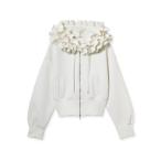 ショッピングフリル パーカー フリルショートジップパーカー レディース