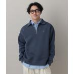 トレーナー スウェット Pigment Half Zip Polo Sweat /ピグメント加工ダンボールハーフジップポロ メンズ