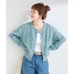 カーディガン 手洗い可 / MIXヤーンクルーネックカーディガン レディース