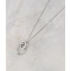 ネックレス メタルオーバル×2連リング ロングネックレス レディース