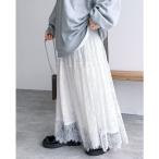 スカート 切り替えデザインレーススカート