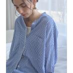 ブラウス シャツ オーバーサイズ バンドカラー シャツ / ストライプ / 無地 レディース