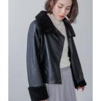コート アウター レザーポインテッドファージャケット レディース