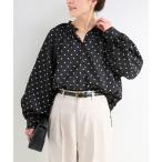 ブラウス シャツ 「追加4」ウォッシャブル / ドットスタンドカラーブラウス レディース
